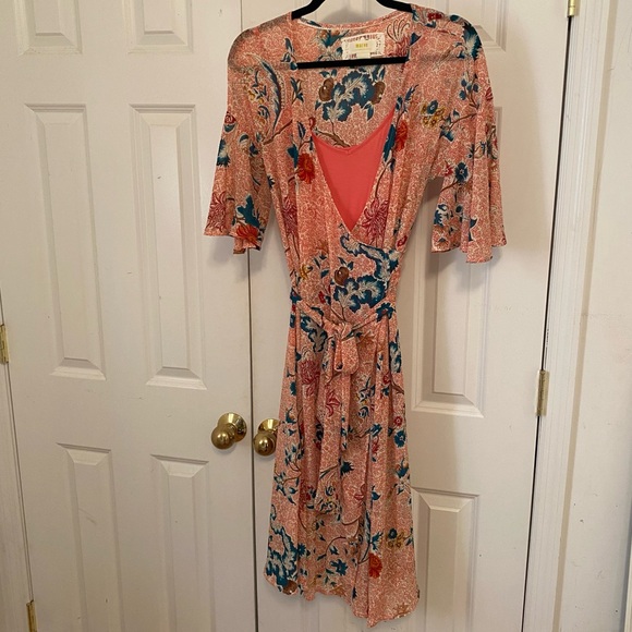 Anthropologie Maeve Adelaide Wrap Dress Floral Print Size XS - Picture 3 of 9